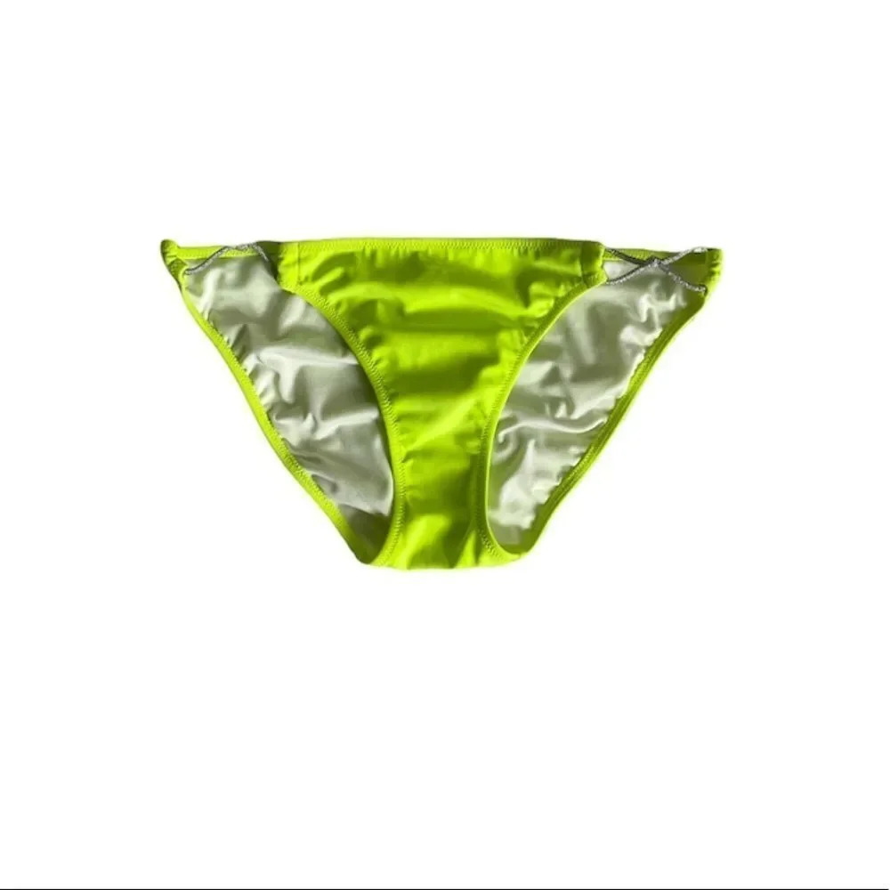 YELLOW Silver Victoria’s Secret Bikini Bottoms Size Small